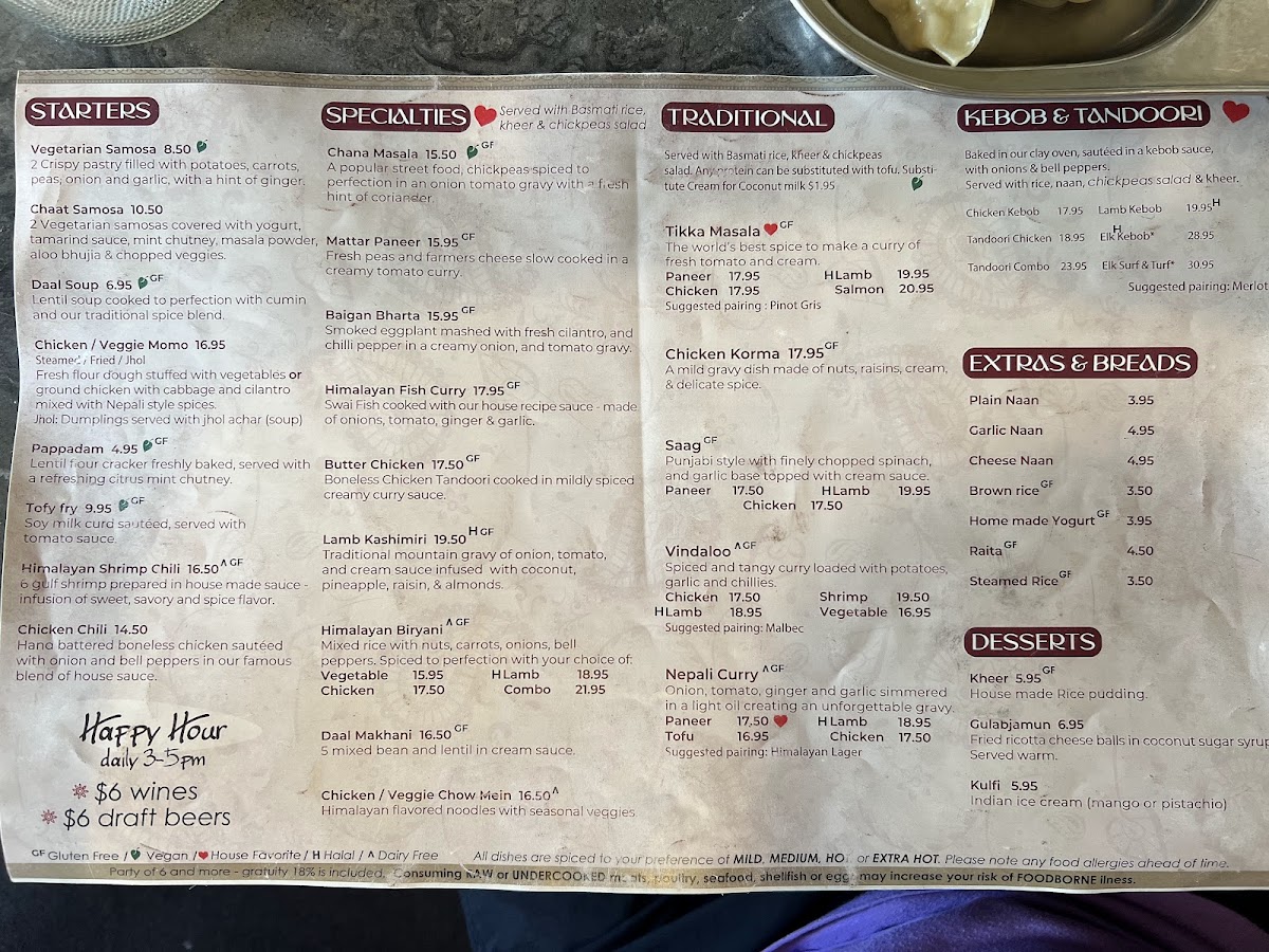 Himalayan Curry & Kebob Menu - Image 2