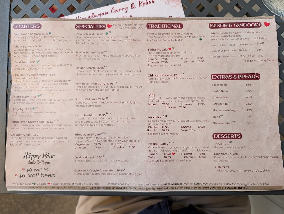 Himalayan Curry & Kebob Menu - Image 5